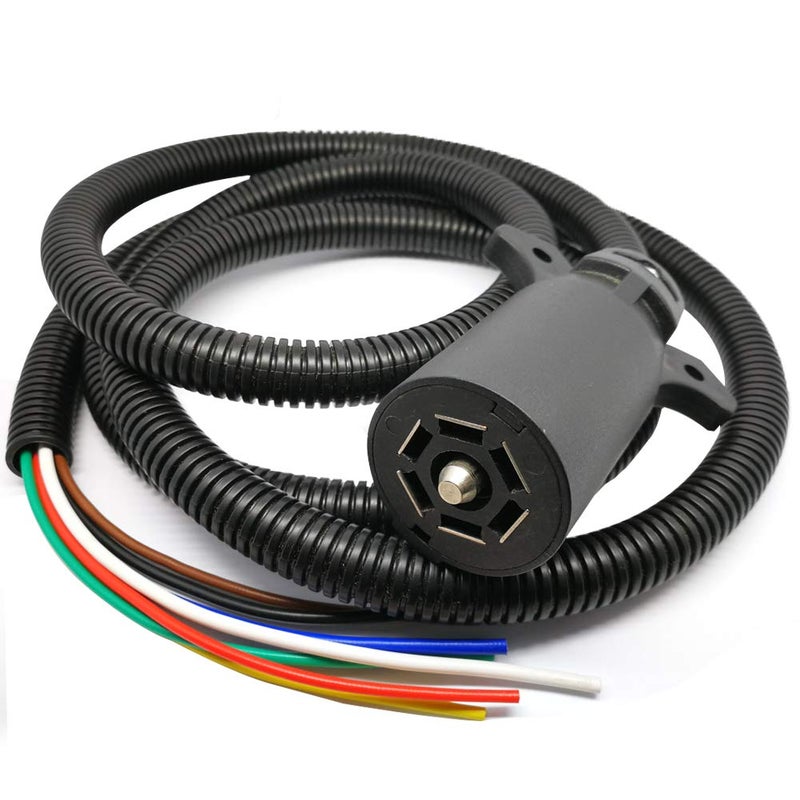 NEW SUN NEWSUNÂ® 8.2ft RV-Ready 7-Way Plug Cord Wiring Harness, Brake & Light Control, Blade 7-Pin Trailer with Wire Cable, Ultimate Trailer Light Connector for All RVs - Image 1